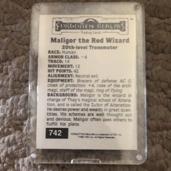 Forgotten realms trading card 1992                        Maligor the red wizard - Picture 2 of 2